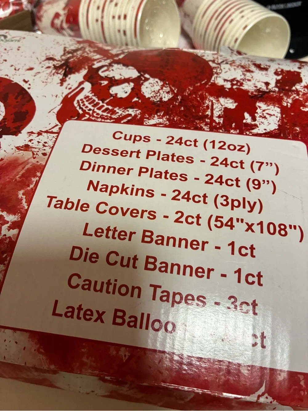 Blood-Splatter Halloween Party Tableware/ Decor Set